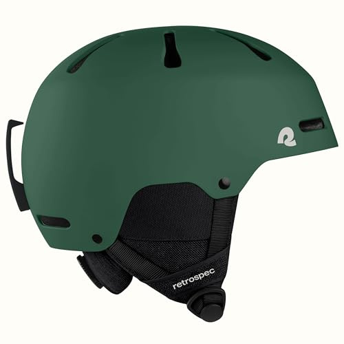 Retrospec Comstock Ski & Snowboard Helmet for Adults - Durable ABS Shell, Protective EPS Foam & 10 Cooling Vents - Adjustable Fit for Men & Women - Winter Sports, Matte Hemlock, Medium 54-58cm