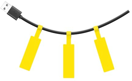 SUPVAN T50M Etiketter, 25mm x 38mm + 40mm, 105 St/Rull, Svart På Gul | Termisk, Vattentät, Oljeresistent, Slitstark, Stark Vidhäftning, Automatisk Identifiering, för Skola, Kontor och Hem