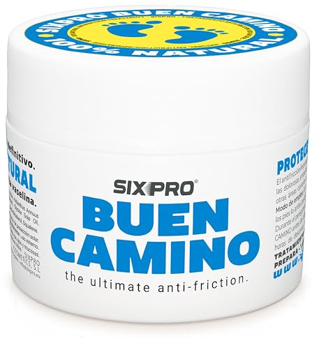 SIXPRO BUEN CAMINO 15ml | Crema Antifricción Natural para Peregrinos | Previene Ampollas y Rozaduras en Pies y Zonas Sensibles | Protección e Hidratación para Senderismo y Largas Caminatas