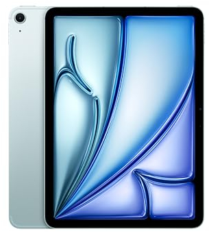 Apple 11 iPad Air (M2): Liquid Retina Display, 256 GB, 12 MP Querformat Frontkamera/12 MP Rückkamera, WLAN 6E und 5G Mobilfunk mit eSIM, Touch ID, Batterie für den ganzen Tag – Blau