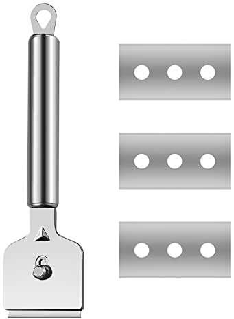 Raschietto Vetro Raschietto Vetroceramica Professionale, con 4 Lame Per la Pulizia di Forni Piani Cottura a Induzione e Fornelli