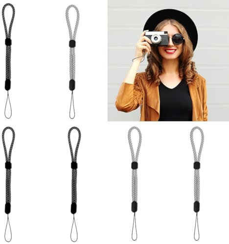 Fc'Noqgn Cinturino da Polso, 6 Pezzi, Nylon Regolabile, per Cellulare Fotocamera, Chiavi, chiavetta USB, Portafoglio, Badge identificativo