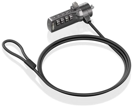 AISENS - ASLK-D40N03-BK - Cable de Seguridad con Cerradura de Combinacion para Ordenador, Monitor, Portatil 1.5M