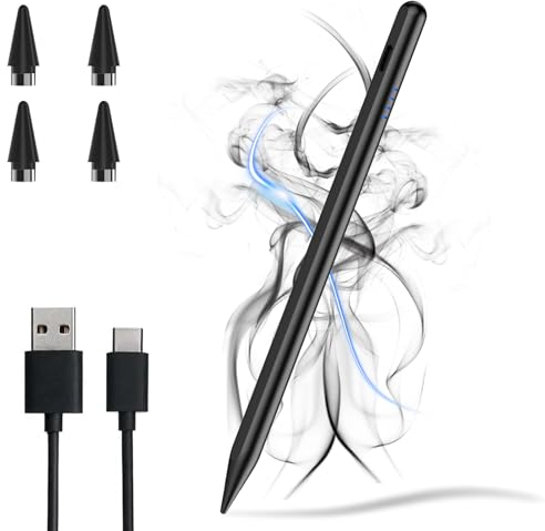 Stylus Pens für Touchscreens, Tablet Stift Android für Samsung/iPhone/Lenovo/Huawei/und Anderen Android Smartphone und Tablets, Magnetischer Stift Wiederaufladbarer Tablet Schreibstift-Schwarz