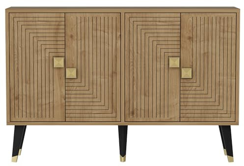 Buffet Design Karat L120cm Chêne Clair et Or