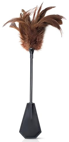 French Tickler for Bedroom Brown 15 inch, Faux Feather Feather Tickler