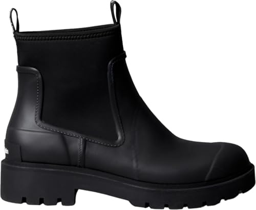 Calvin Klein Uomo Stivali Mezza Gamba Combat Rain Boot con Tacco a Blocco, Nero (Triple Black), 41