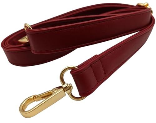 Correa Ajustable de Piel para Mujer Bolso, 90-125cm PU Correa de Reemplazo Universal Bolso para Mujer con Hebilla de Oro para Cruzados/Monedero/Camara Accesorios, 1.9cm, 1708（Rojo Vino）