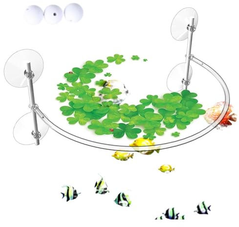 Tewzafiya Anillos de plantas flotantes para acuarios barrera de plantas flotantes con ventosa Valla flotante de silicona para plantas para acuarios