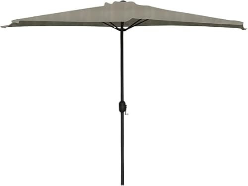 MA MAISON Ombrellone Mezzaluna 300x150x250h cm, da Muro e Parete Palo Ø38 mm - Salvaspazio, Terrazzo, Balcone, Manovella,Protezione UV, Parasole, Ombra- Idrorepellente (Grigio Sabbia)