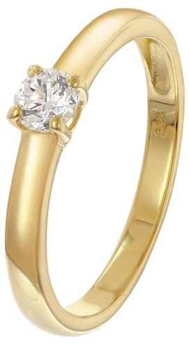 GLIZZ Damenring Mit Lab Grown Diamant 0,25 ct. Gold 333 Brillantring GL1048-52 Ringgröße 52/16,6
