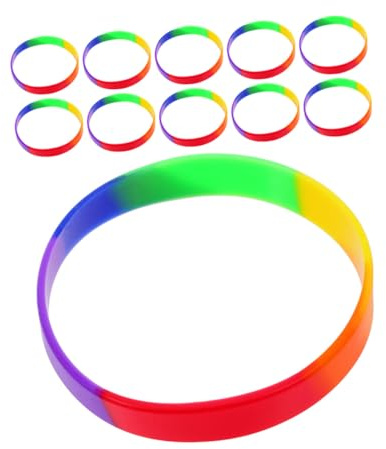HOMOCONO 42 St Pride Silikonarmband i Regnbågsfärger Elastiska Gummiband för Fester och Festivaler Justerbara Armband för Vuxna och Perfekta till Pride Month och Evenemang