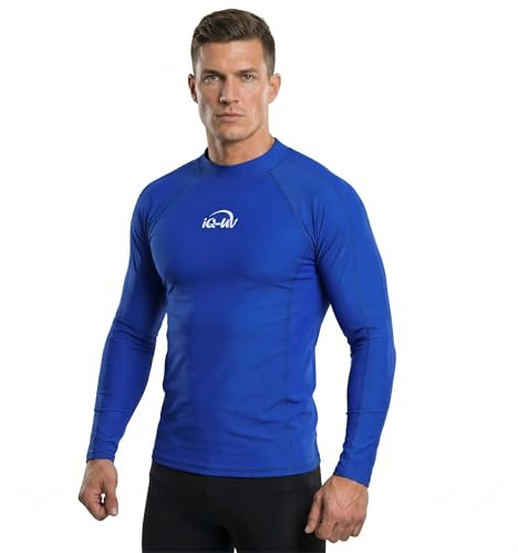 iQ-UV Shirt Langarm Slim Fit Blau Gr. M - Rashguard mit Sonnenschutz