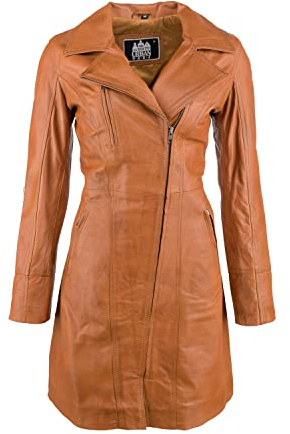 Frauen Elegante Mantel 107, Tan, Große : XL