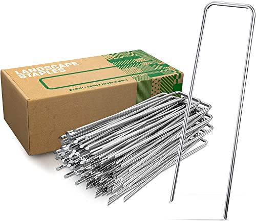 GardenGloss® Garden Pegs Stakes Made of Anti-Rust Steel (25 Pack) - 6″ Length, 1″ Width, Ø 0.12″ - Strong Ground Pegs for Membrane, Fence & Camping