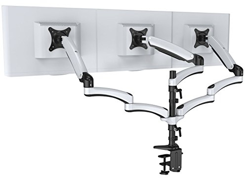 HFTEK - Monitorarm - dreifache Halterung Halter Tischhalterung für 3 Bildschirme von 15 – 27 Zoll mit VESA 75/100 - FY138DW