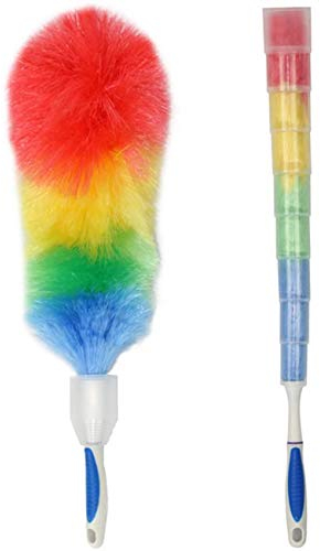 ANQI Plumeau antistatique flexible avec housse de protection pour nettoyage de bureau, voiture, ordinateur, armoire climatisation, tête flexible