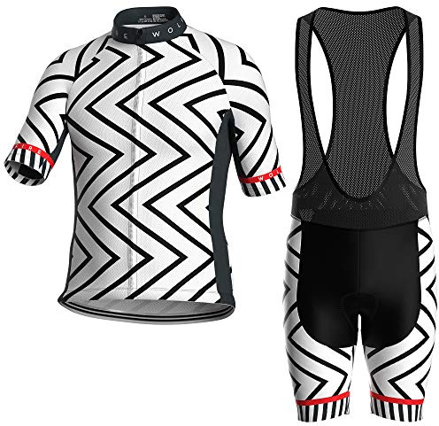 WOLFIRE WF Fahrradbekleidung Herren, rennrad Trikot Herren, Radlerhose Herren. mit 20D Gel Pad, gepolsterter Latz, MTB. radtrikot Herren Kurzarm. Fahrradbekleidung männer Set. Rad Kleidung Herren