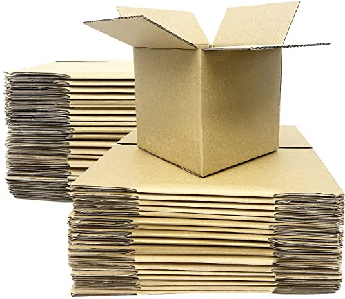 ZOENHOU 25-pack 15,2 x 15,2 x 15,2 cm korrugerad kartong postförpackningslådor, små kuber fraktlådor för utstationering av små företag, 15,2 x 15,2 x 15,2 cm