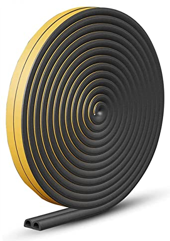 6m Joint d'étanchéité autocollant pour portes, joints de fenêtre en mousse, joint en caoutchouc, joint en caoutchouc, anti-collision, anti-sonorisation, étanche, étanche à la poussière Noir