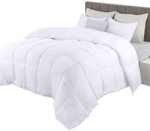 Utopia Bedding Bettdecke 220x230 cm, Weiche Mikrofaser Steppdecke (Weiß)