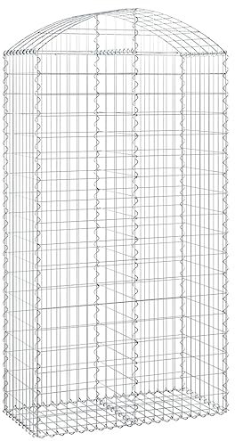 Parterre surélevé en Gabion arqué, jardinière en Cage à Pierre, Lit Surélevé à Gabion, Parterre de Fleurs Jardin Terrasse Extérieur Jardinière Panier à Pierres, 100x50x180/200 cm Fer galvanisé
