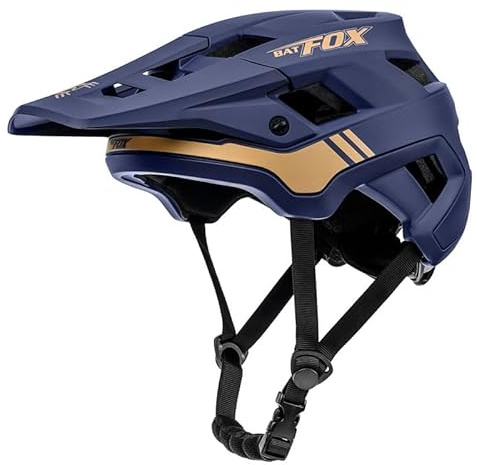 BATFOX Bike Helmet, Lightweight Cycling Helmet for MTB Road Bike, Breathable Helmet mit Visor for Adults Youth for BMX Skateboard Roller Skating Dirt Bike, Size Adjustable-Dunkelgrün||M