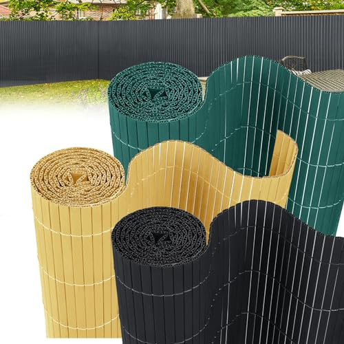 FIVMEN PVC Sichtschutzmatte 180x500cm Balkon Sichtschutz Zaun mit Kabelbindern Sichtschutzzaun Balkonsichtschutz Windschutz Wasserdicht ohne Bohren für Garten Terrasse, Anthrazit