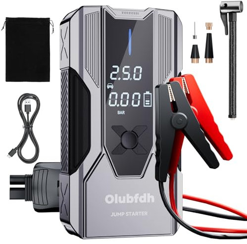 Avviatore Batteria Auto 4000A,Avviatore Emergenza per Auto12V con LCD, Booster Avviamento con Compressore 150PSI (per 7.0L GAS e 5.5L DIESEL),Jump Starter 65W Carica Rapida, Torcia a LED