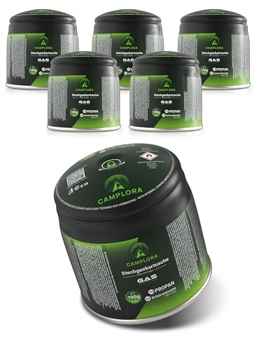 CAMPLORA 6 x gas cartridges, 190 g, propane and butane, pierce gas cartridge
