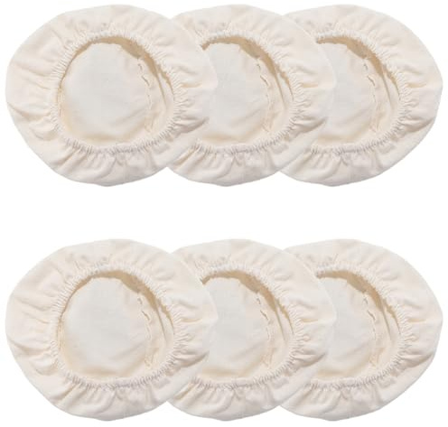 CREATCABIN 6 Piezas Cesta de Prueba de Pan Interlinado Ratán Redondo Cesta de Masa para Hornear Cubierta de Cuenco de Ratán Natural Cubierta de Fermentación de Pan Reutilizable para Masa Madre 17cm