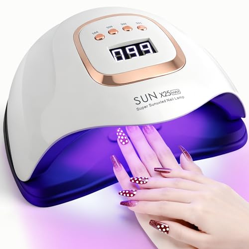 UV Lampe für Gelnägel 380W LED Nagellampe mit 81 Perlen Und 4 Timer, Nageltrockner für Gel mit Digitalem Display & Sensor, UV Lampe Nägel für Nagelstudio und Heimgebrauch, für Alle UV Gel Nagellack