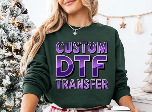 Personalised Iron On Transfers for t Shirts Custom Photo/Text/Logo | Personalised 12 inch Adult Size Heat Transfer DTF iron on transfers for t shirts