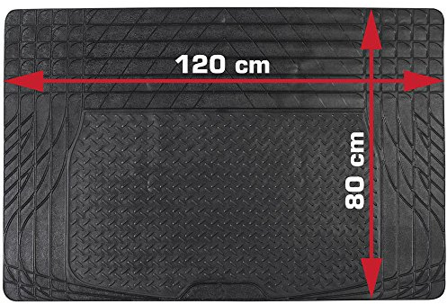 Dino KRAFTPAKET - Tapis de Coffre Universel en Caoutchouc - Découpable - Antidérapant - Protection de Coffre Universelle - Noir - 120 x 80 cm
