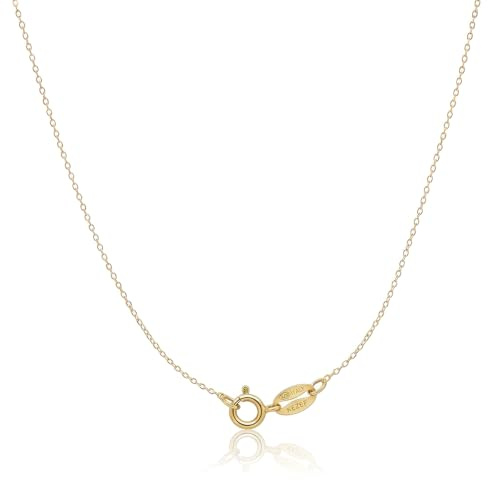 KEZEF Catena a maglie da 1 mm, in argento sterling 925, disponibile in argento 925 placcato oro 585 e argento sterling 925, collana senza ciondolo per uomo e donna, lunghezza: 40 cm – 90 cm, 43 cm