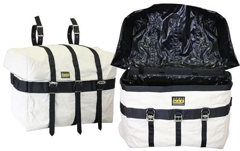 Outfitters Supply TrailMax Oversize Canvas & Vinyl Pack Panniers, Extra Large Panniers for use on a Pack Saddle, for Horse & Mule Packing, 18 oz Canvas, Sold as aPair