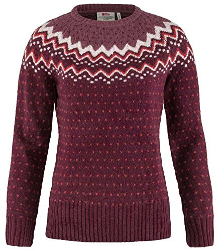 FJALLRAVEN Fjällräven Womens Övik Knit Sweater Sweatshirt, Dark Garnet, XL EU