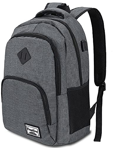 YAMTION Rucksack Laptop 17.3 Zoll Schulrucksack Herren Damen Schultasche Teenager mit USB-Ladeanschluss für Uni Arbeit Schule Reisen