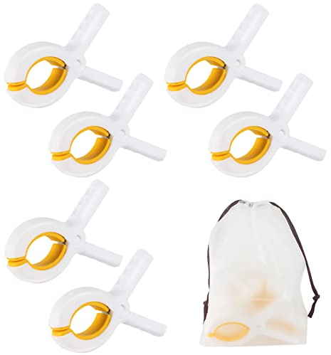 6pcs Towel Clips for Sun Loungers Large Beach Towel Clips Strong Grip Clothes Pegs Non-Slip Towel Pegs for Sun Lounger Washing Line Laundry Pool Chairs Sunbeds, with Drawstring Organizer