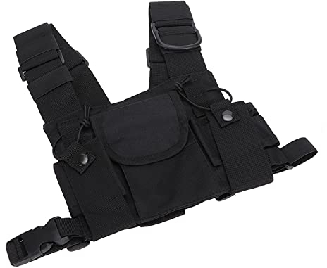 Gugxiom Funk-Schulterholster, Universelle Walkie-Talkies-Brusttasche, Funk-Brustgurt-Rig-Holster-Pack, Hochwertige Feuerwehr-Militärqualität, für Baustellen von Polizeiproduktionswerkstätten