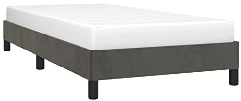 vidaXL Cadre de Lit Sommier à Lattes Lit Rembourré Cadre à Lattes Lit Simple Adulte Meuble de Chambre Gris Foncé 80x200 cm Velours