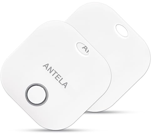 ANTELA Bluetooth Localizzatore - Trova Gli Oggetti Con l'App Intelligente Per chiavi, Portafoglio, Smartphone, Telecomando, 2 Pezzi