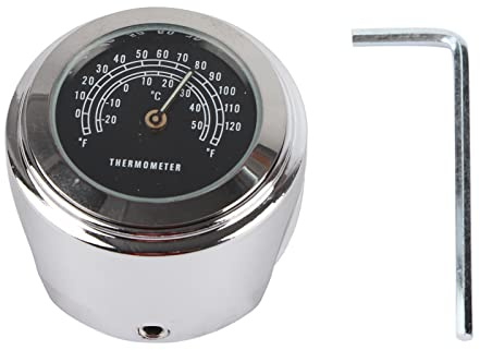 Styrtermometer, 22‑25 Mm Vattentät Motorcykel Styremonterad Temperaturtermometer Instrumentpanel Mätare För Motorcykel(Svart)