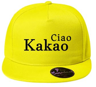 DELUNO Ciao Kakao Baseball Cap Unisex Mütze Kappe für Herren und Damen einfarbige Basecap Gelb (Cap-504-Gelb)