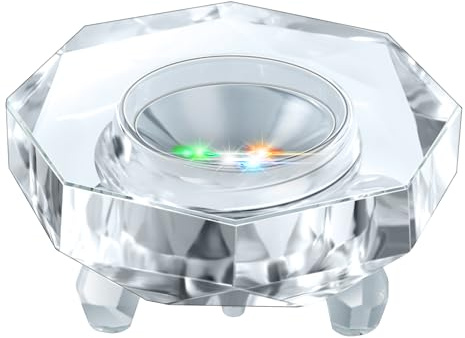 IFOLAINA Crystal LED Light Base Multicolor Changing Pedestal Color Show Stand Lighted Display Plate AC Power for 3D Glass Art Octagon Light Base