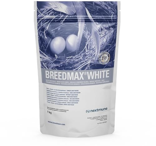 Breedmax White Vogelfutter-Ergänzung für Zuchtvögel – Fruchtbarkeits- & Eifutterzusatz für Papageien, Kanarienvögel, Finken, Wellensittiche – Eiweißreich, Vitamine, Aminosäuren – 1000g