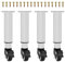 4 Stück Verstellbare Möbelbeine mit Rollen, Bewegliche Schreibtischbeine, |Höhenverstellbar| |Kommt mit Bremse| |360° Universalrad| Ersatz-Tischbeine für Nachttische, Couchtische (White, 24,5cm)