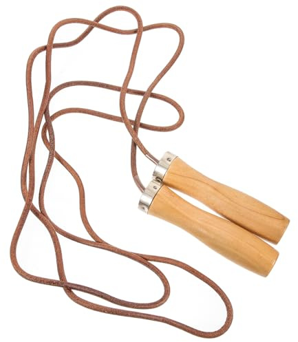 Parliky Gewichtetes Springseil aus Leder mit Holzgriff Langlebiges Sportgerät für Ausdauertraining Ergonomisches Fitness seil für Effektives Kalorienverbrennen und Ganzkörper workout