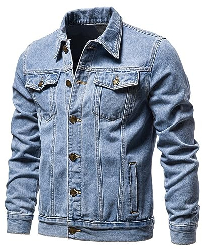 Veste Jean Homme en Jacket Légère Blouson Mi Saison Printemps Léger Western Décontracté Été Grande Taille Jeans