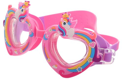 POPETPOP Adjustable Strap Unicorn Swimming Goggles Anti-Fog Waterproof Silicone Wide View for Boys and Diving and Training
